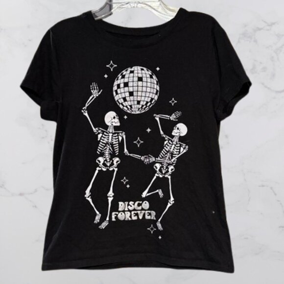 Wound Up Other - Black Disco Forever Skeleton T-Shirt Size M